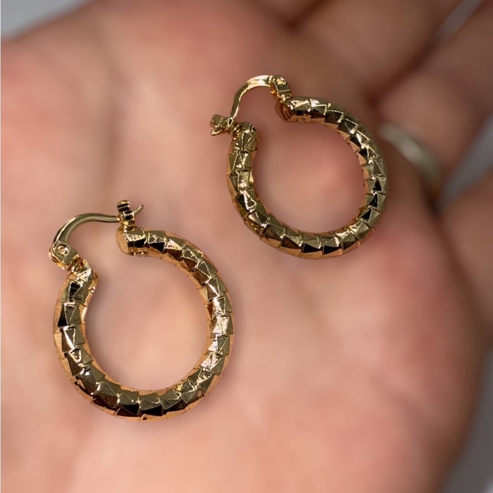 BRAND NEW In pack Elegant Gold Hoop Earrings